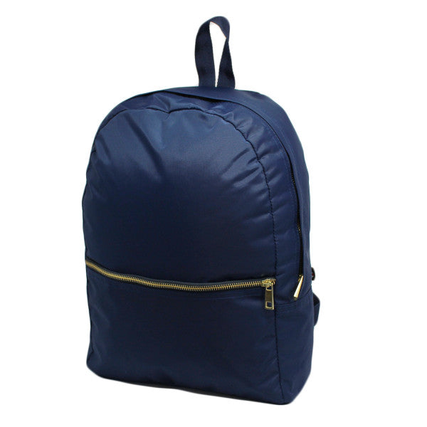 Navy School Backpack Navy Nylon Backpack Letters and Loops