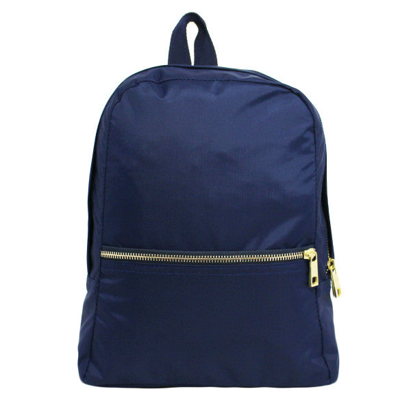 Navy School Backpack Navy Nylon Backpack Letters and Loops